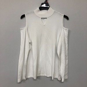 Susan Graver Women Pullover Sweater Knit Top Size XL X-Large White M021 -7
